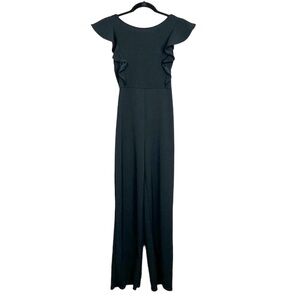 21 Saints Black wide leg Cap flutter sleeve Jumpsuit in black size Small